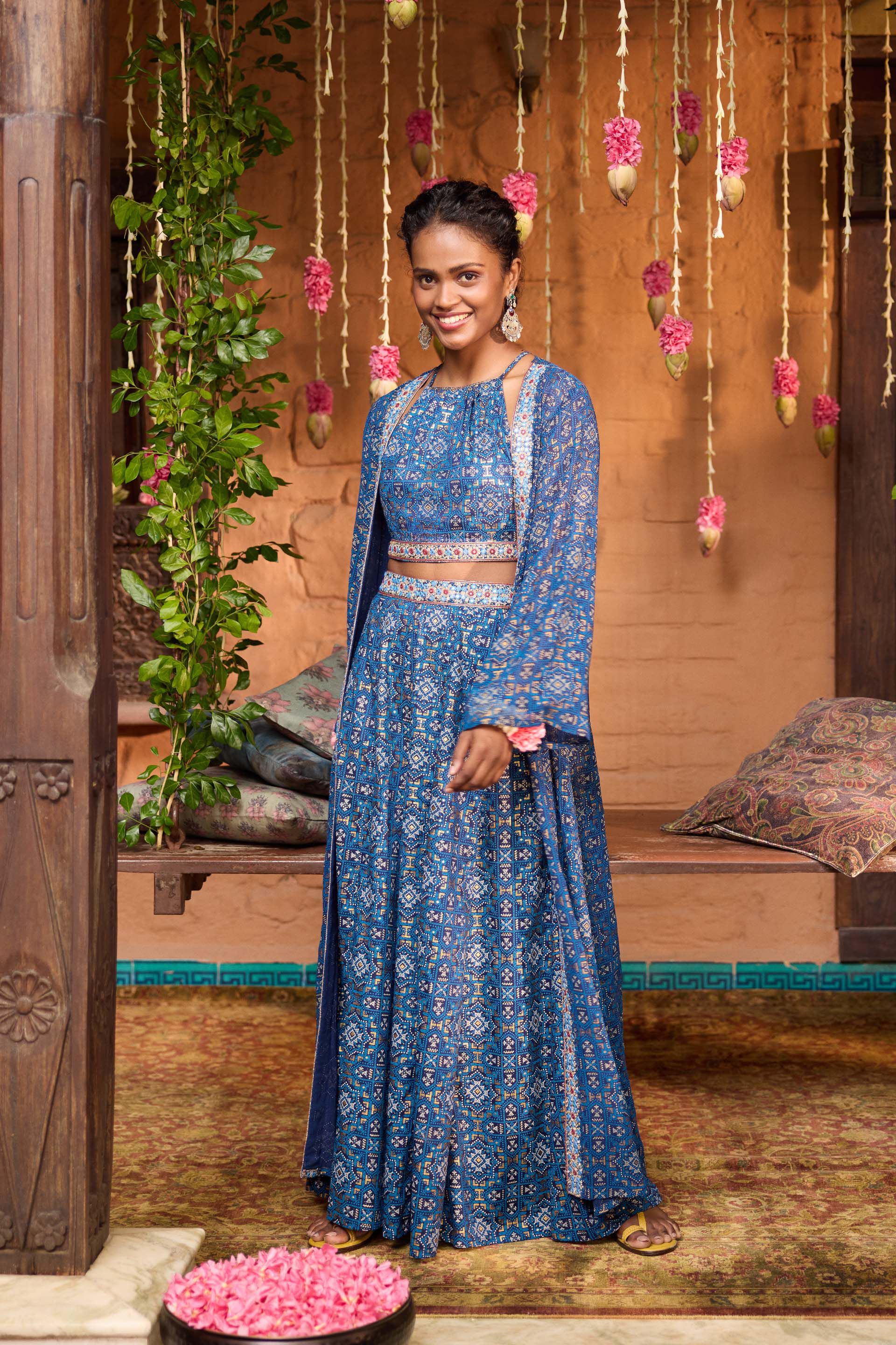 Neela Aftaab Co-ord Set, Blue, image 2